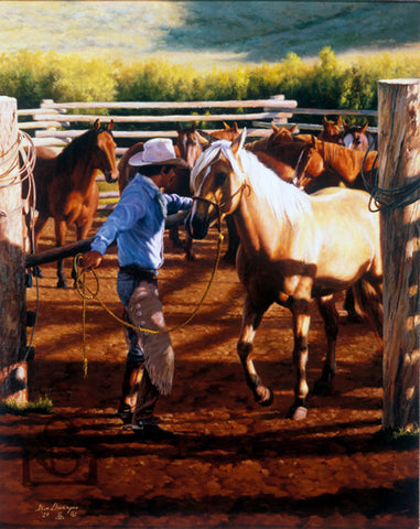 "Sunrise" by Steve Devenyns, famous Western Fine Artist. You can buy his Original Paintings of Ranching, Wildlife and Cowboy art online. We ship anywhere! Featured in Buffalo Bill Art Show, Eiteljorg Museum, Quest for the West Art Show, National Museum of Wildlife Art Show, Western Visions Art Show.