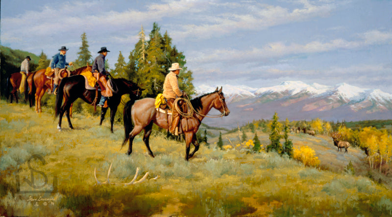"Fringe Benefits" by Steve Devenyns is available as a Canvas Transfer or Canvas Transfer Artist Proof. Steve's work features Original Paintings of Ranching, Wildlife and Cowboy art and are true depictions of the American Cowboy modern and past. Award winning fine western artist featured at the Bradford Brinton Museum
